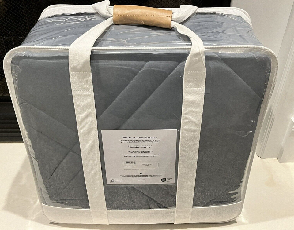 UGG® "Alahna Diamond" King Comforter Set, Cooling Technology Chambray Blue NEW eBay
