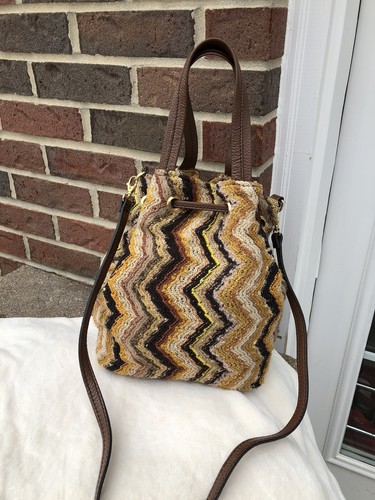 Stella Rich unique women’s bag purse knit leather Shoulder Bag brown - Picture 2 of 7