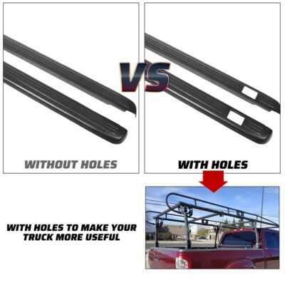 For 99-07 Silverado/Sierra 6.5FT Bed Black Truck Rail Caps Cover Molding