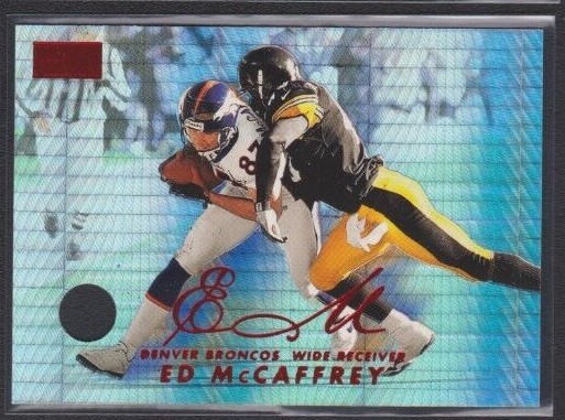 1998 SKYBOX PREMIUM STAR RUBIES SALESMAN SAMPLE PROMO #91 ED MCCAFFREY BRONCOS