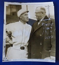 DAVE BANCROFT & WILLBERT ROBINSON VINTAGE 1928 PRESS PHOTO ~ Brooklyn Robins