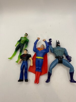 Four Super Heroes Plastic Action Toys Pre Owned 