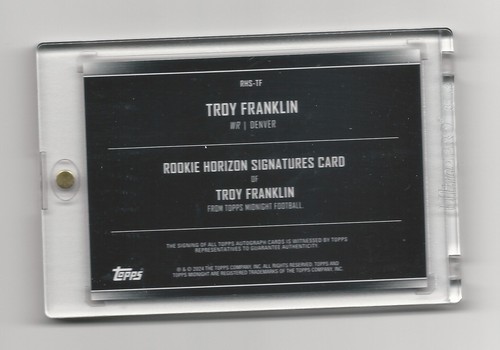2024 Topps Troy Franklin RC Auto Midnight Card #RHS-TF - Picture 2 of 2