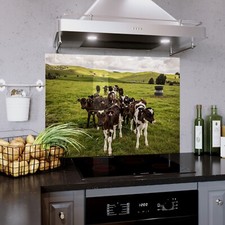 Glass Splashback Kitchen Tile Cooker Panel ANY SIZE Brown Cow Calf Cattle Heard