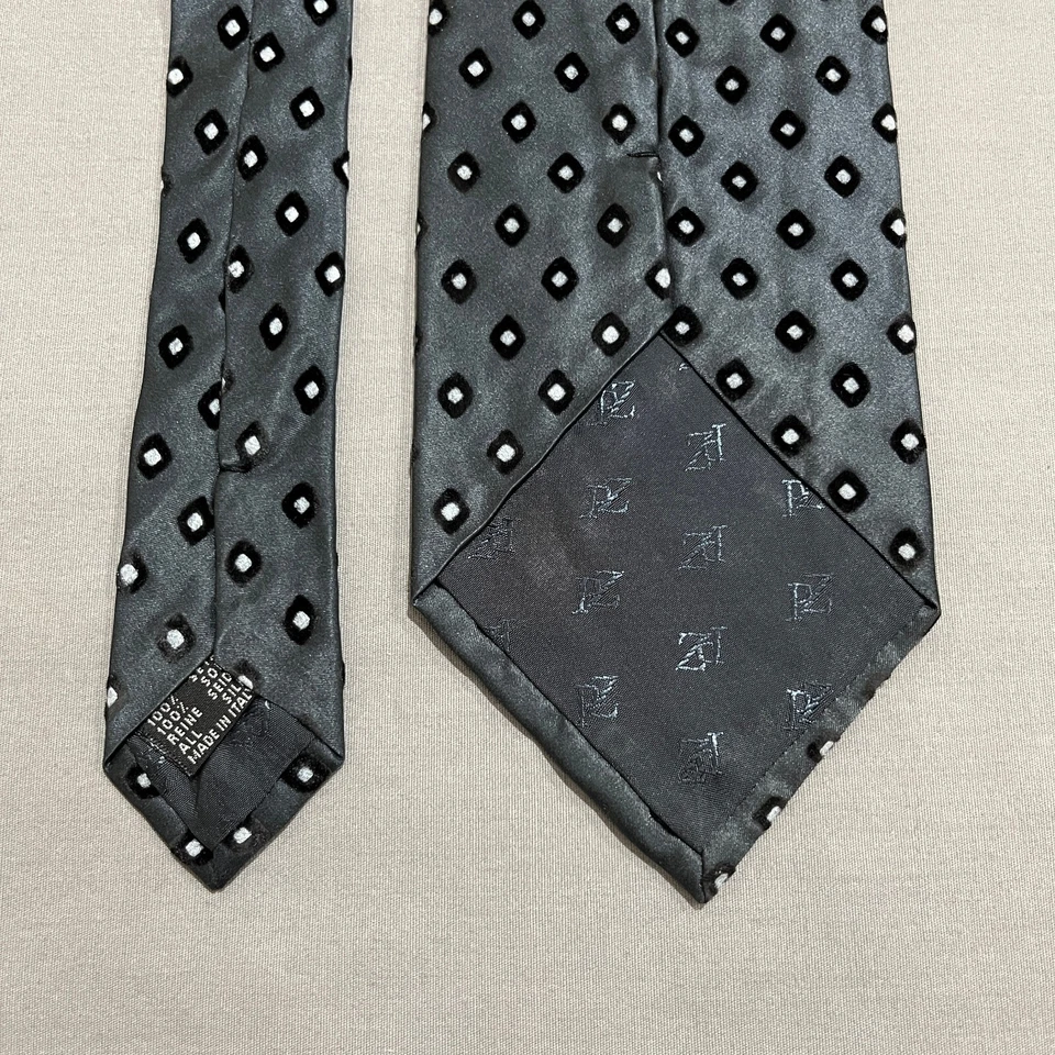 PAL ZILERI серый черный белый бархат бриллиант мотив галстук - Изображение 3 из 4