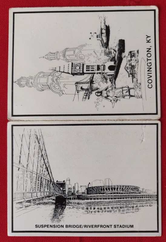 RARE! 90's Postcards-Riverfront Stadium-Gone Now- From Quality Inn-Cov KY Visit
