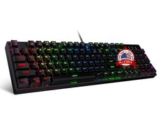 Teclado Mecanico Para Juegos 100 Con Interruptor Rojo, Teclado Con Retroilum...