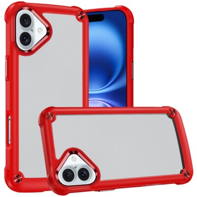 For iPhone 16 Plus 6.7'' CaseX Transparent Hybrid Case with Metal Buttons - 