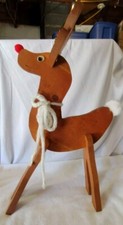  Vintage Wood Reindeer - Handmade-  23In X 15...