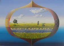 Filippo DE GASPERI (Milano 1928) PANTA REI - TUTTO SCORRE Olio su tela cm 50x70