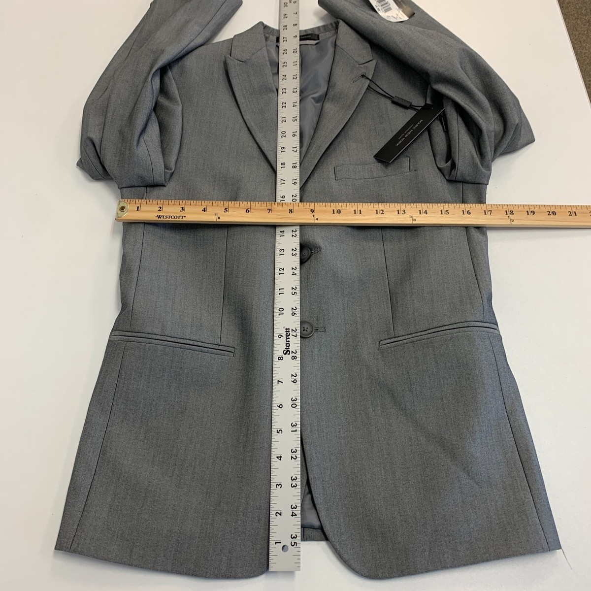 Andrew Marc New York Skinny Blazer 16 Stretch Satin Lined Shoulder  