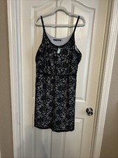 Maurices Plus Size 1 Dress Black W/Sequin Sexy Women’s Spaghetti Strap Black NWT