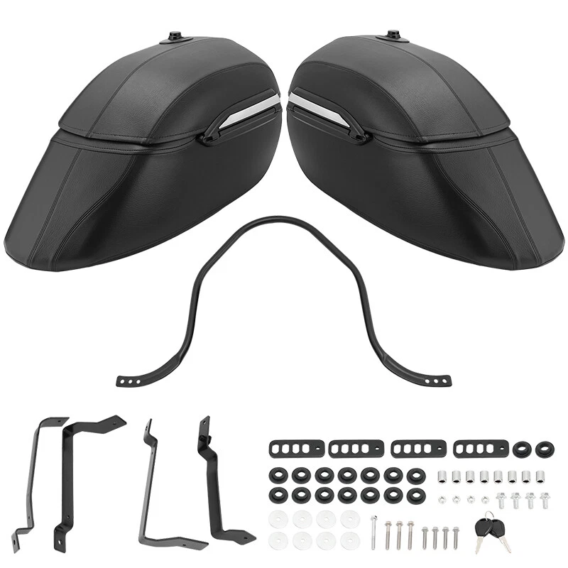 Motorcycle Hard Bags Saddlebags & Heavy Duty Mounting Kit For Yamaha Kawasaki - Image 4 of 4