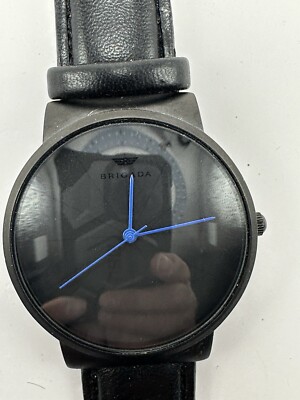 Brigada Watch New Battery 41MM 8.5'' Black Band Dial Case C11