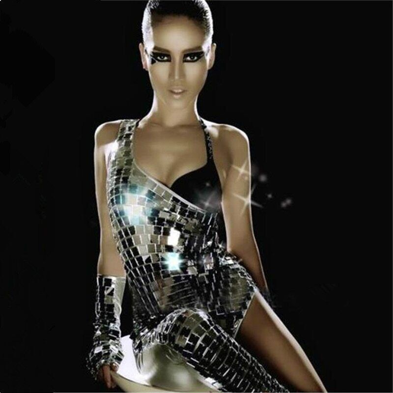 Sexy Mirrors Stage Bodysuit Dance Costumes Female Costumes Luxury Sexy Jumpsuit