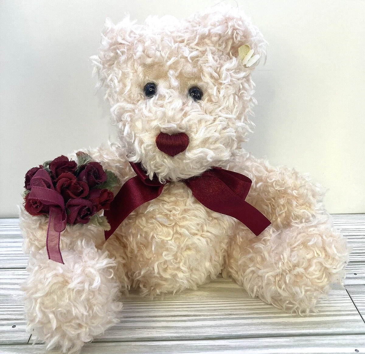 Pink Teddy Bear With Red Roses