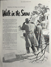 1951 New York Life Insurance Co Walk In Snow Things Help Vintage Print Ad