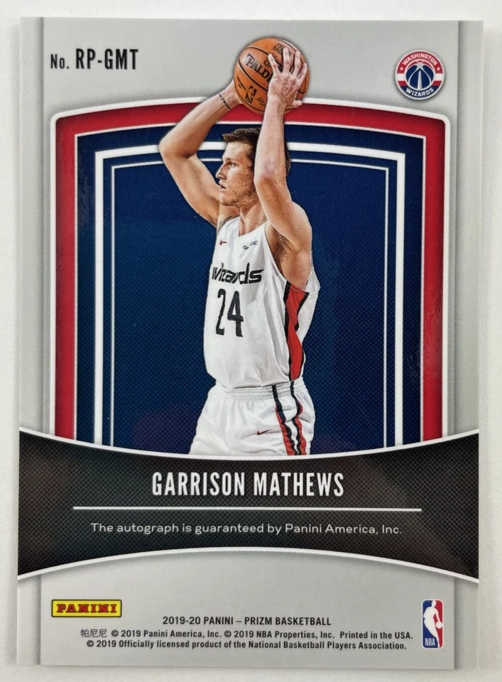 2019-20 Panini Prizm Rookie Penmanship Garrison Mathews RC #RP-GMT, Autograph - Image 2 of 2