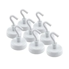 Master Magnetics White Magnetic Hook Set - 1" Diameter, 1.5" Height... Fast Ship