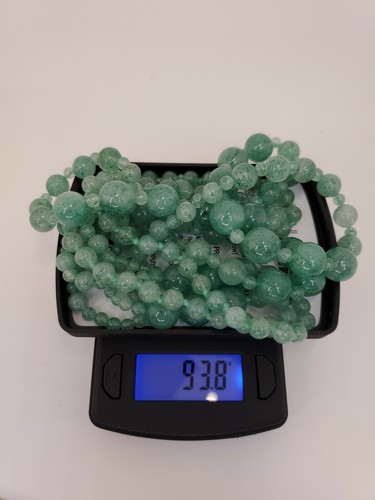 Green Aventurine 3 Strand Gradated Bead 26 in Necklace - Picture 6 of 6