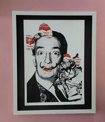 Death NYC Large Framed 16x20in Pop Art Graffiti COA Salvador Dali Kitty Kat #5