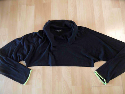 COMMA cropped sweater shrug with turtleneck lagenlook black size 42 W. NEW FEv216
