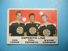 1970/71 O-PEE-CHEE NHL HOCKEY CARD 233 WAYNE CASHMAN ROOKIE PHIL ESPOSITO GD OPC. rookie card picture