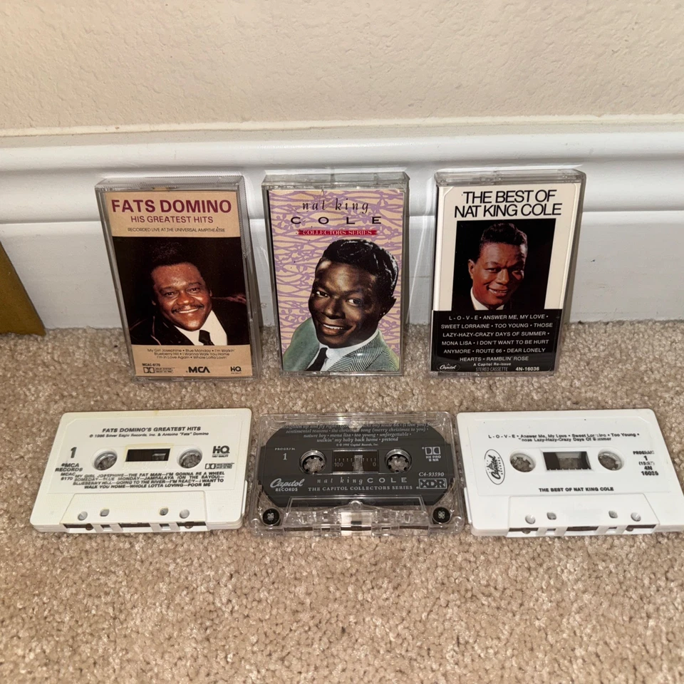Fats Domino & Nat King Cole Cassette Lot Greatest Hits / Best Of Vintage Tested Foto 2 de 3
