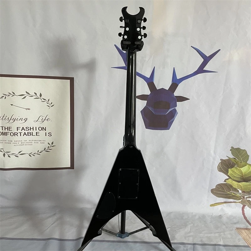 Guitarra Eléctrica Personalizada Black Raven Dark V FR Abbath Pastillas H-H FR Puente Piezas Foto 4 de 4