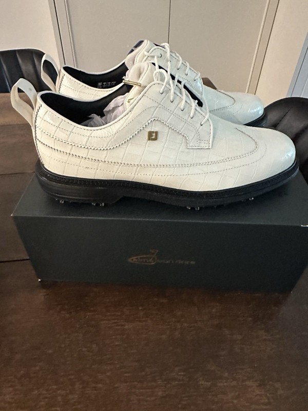 FootJoy Premiere Series Aimé Leon Dore Off White Leather Waterproof Golf 9 M