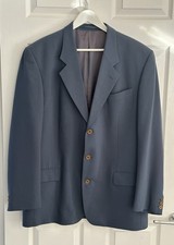 Next Menswear Pure New Wool Slate Blue Suit Jacket Blazer 44L