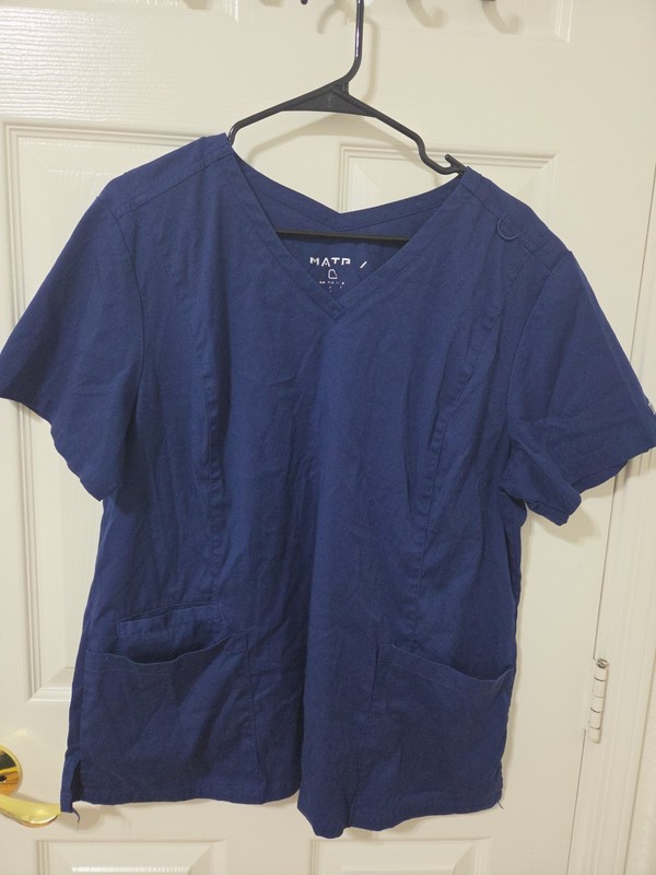 Matrix Women's Scrub Top Navy Blue XL Three Pocket