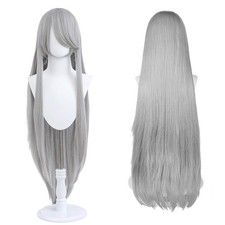 40" 100cm Silver Grey Long Straight Cosplay Costume Wig Fashion Party Wig