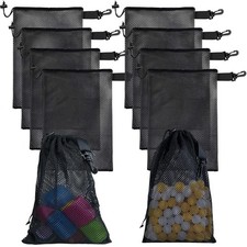 10 Pack Mesh Drawstring Bags with Clips - Portable Nylon Storage for Toys, Sport
