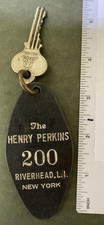 VTG The Henry Perkins Hotel Key fob Room 200 Riverhead LI NY Hotel/Motel 1930