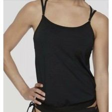 Athleta 34 B/C Black Underwire Criss Cross Swim Tankini Top