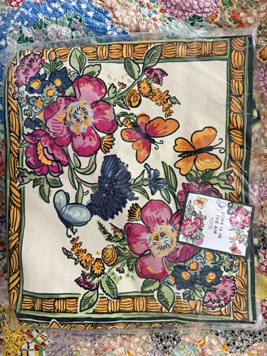 Brighton Love Is In The Air Floral Canvas Reusable Large Tote Bag 18x18x6 D30258
