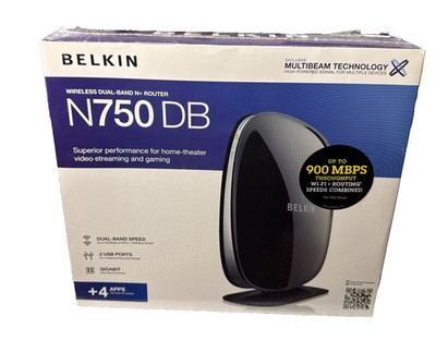Belkin N750 DB Wireless Dual-Band N+ Router F9K1103V1 New Sealed