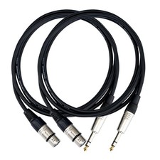 XLR Female to 1/4 inch (6.35mm) TS Mone Jack Cable 6.6FT, Unbalanced 3 Pin XL...