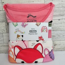 NEW Squishmallows Pajama Set Girls XL 14-16 Pink 2PC Lightweight Fleece