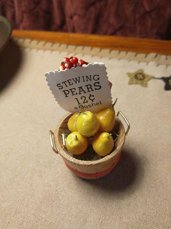 Vintage Kurt Adler Stewing Pears 12 cents a Bucket Christmas Decoration, Tagged