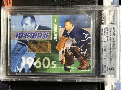 2001-02 BAP Ultimate Johnny Bower Decades Game Used GU Pad/50