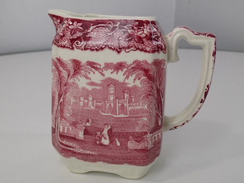 Mason's Vista Pink, Transferware: Square Creamer, 4 1/4", Crazing all'esterno