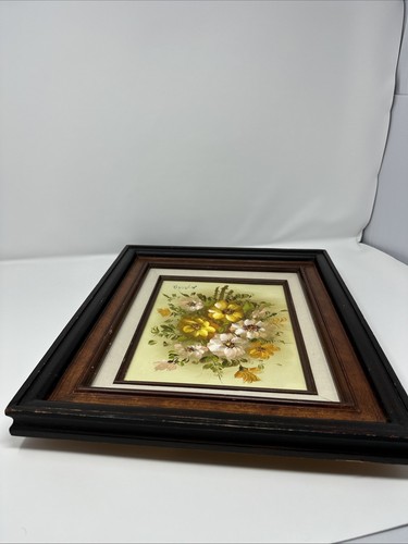Vintage MCM Original Painting Still Life Flowers Impressionist Signed A. Bird - Picture 7 of 14