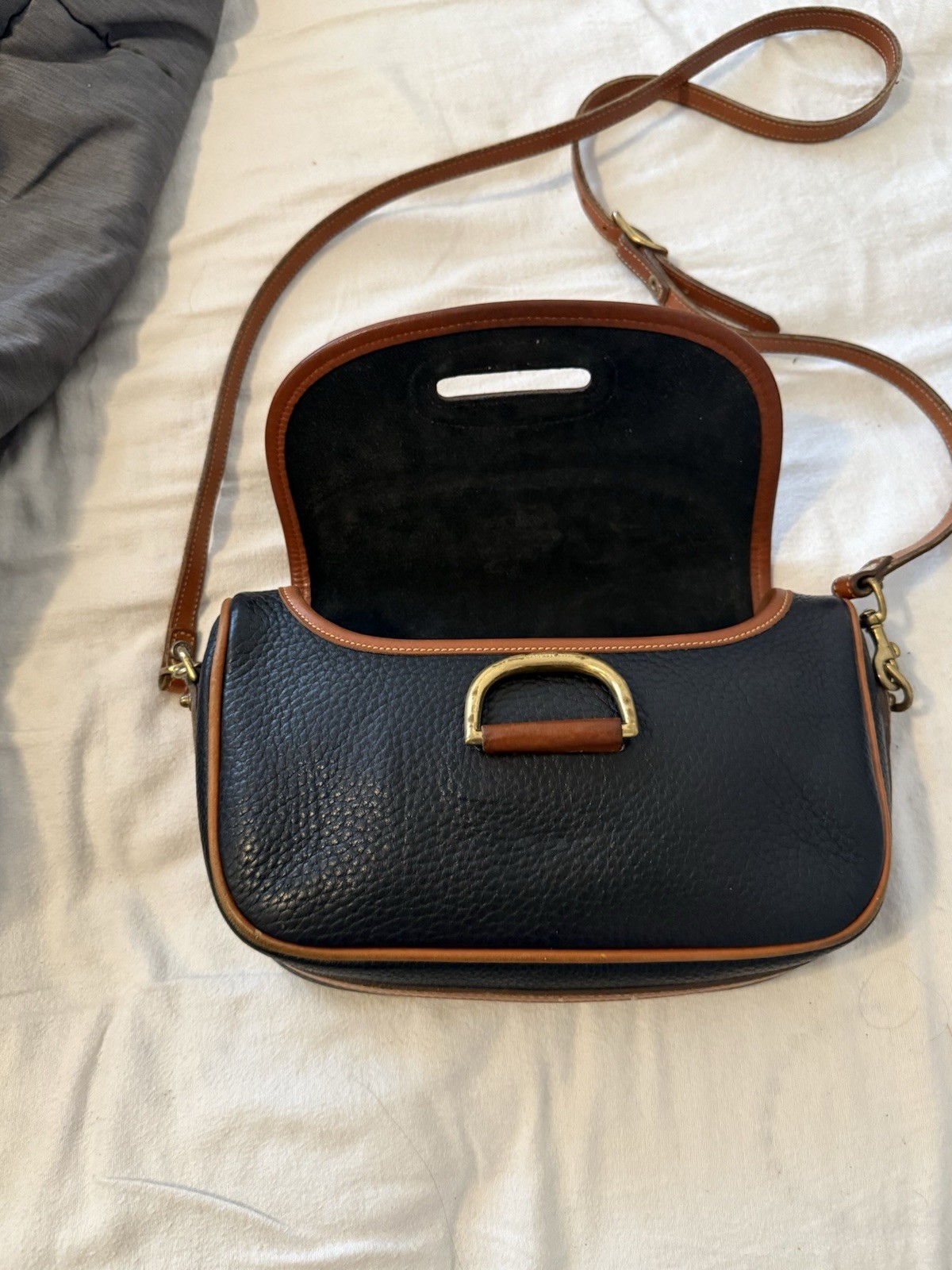 vintage dooney and bourke crossbody black leather With Rare Duck Charm image 4