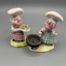 Vintage Enesco Ceramic BBQ Cookout Chefs Salt...