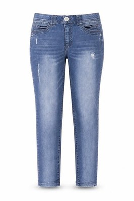 Democracy Damen Skinny Jeans Größe 10 Blau Stretch Used-Look W30 L27