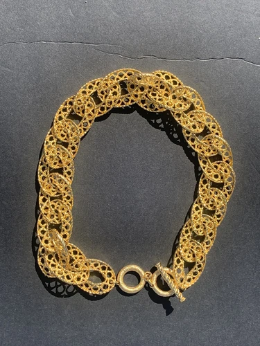 Collier chaîne entrelacée Christian Dior années 80