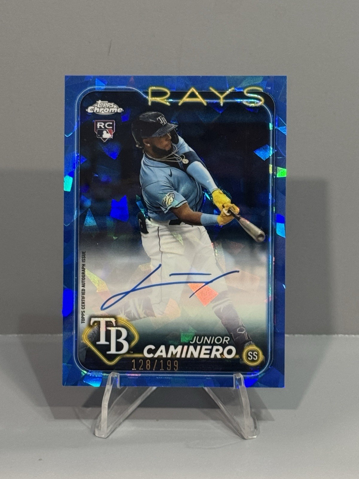 2024 Topps Chrome Update Sapphire Junior Caminero RC Rookie AUTO /199 Tampa Rays