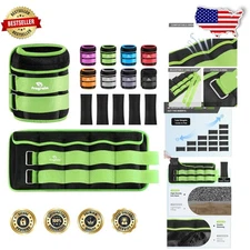 Adjustable Ankle s 20 Lbs Pair - Snug Fit, Breathable Cotton, Jogging, Gym Wo...